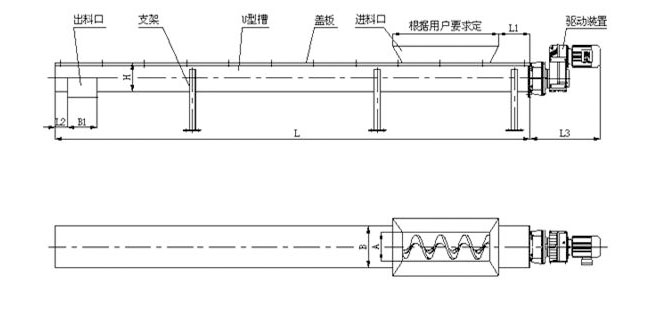 污泥螺旋输送机结构