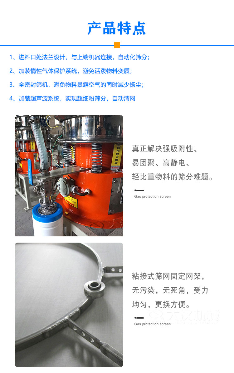 气体保护振动筛特点