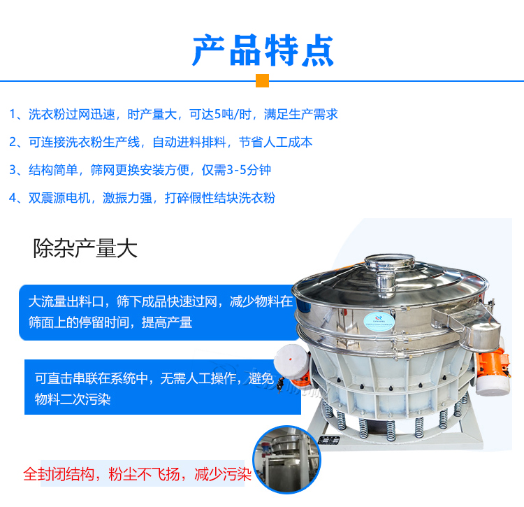 洗衣粉直排筛特点
