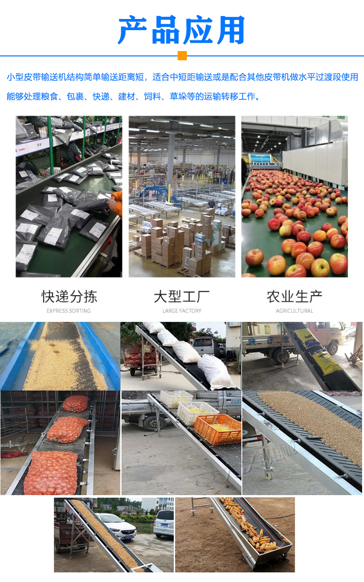 小型皮带输送机应用