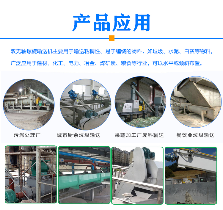 双无轴螺旋输送机应用
