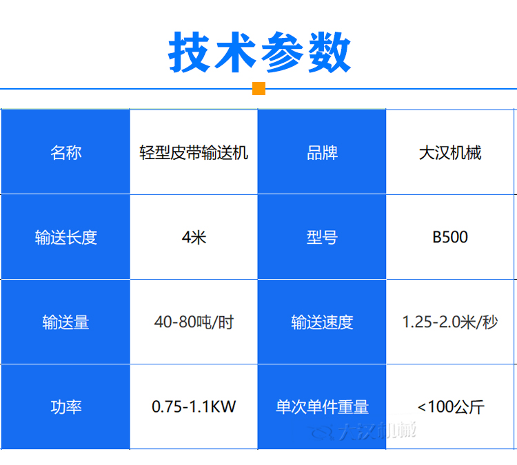 轻型皮带输送机参数