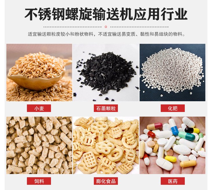 不锈钢螺旋输送机行业应用