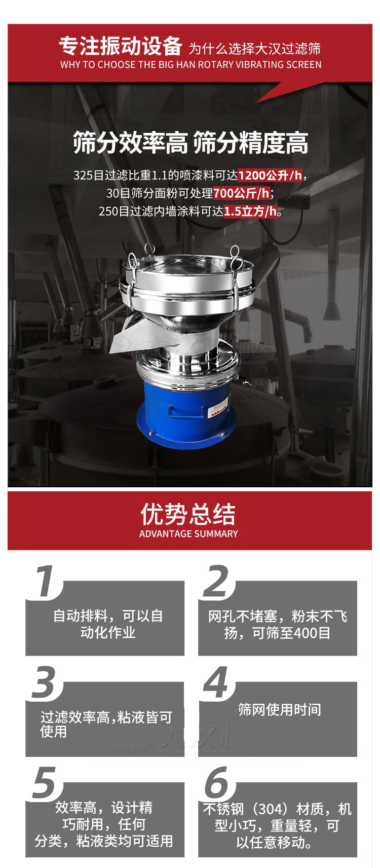 过滤筛特点