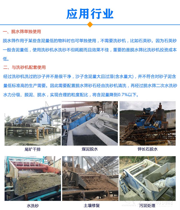 脱水筛行业应用